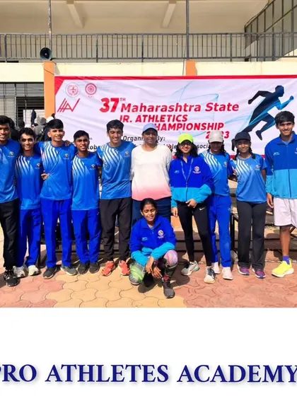 The Pro Athletes Academy team at the 37th Maharashtra State Junior Athletics Championship. A great team performance with many personal bests.