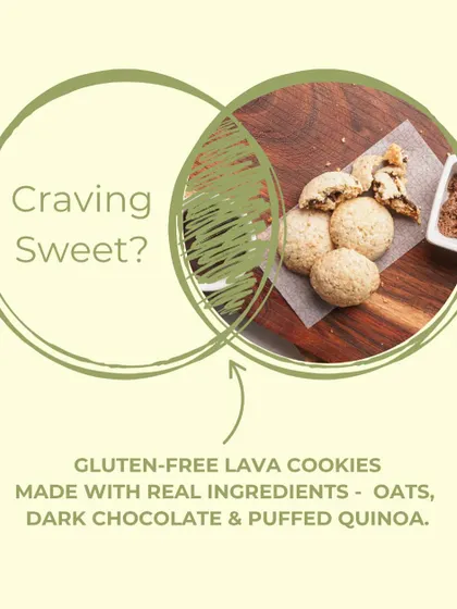 If you're craving something sweet, my gluten-free Lava Cookies are the answer. Made with real ingredients like oats and dark chocolate, they satisfy your sweet tooth without any guilt.