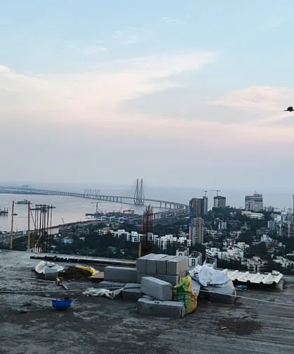 Another stunning view from the DLH Signature construction site, showcasing the Bandra-Worli Sea Link. The location and its vistas are integral to the living experience we are designing for the future residents of this high-rise.