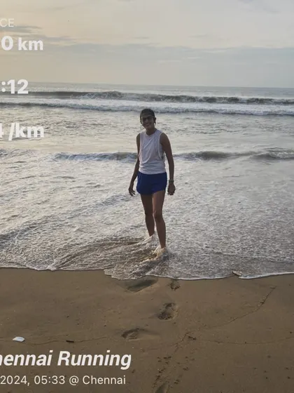 A beautiful 14km run in Chennai. Even on a short trip, training doesn't stop. The cool, breezy weather by the ocean was perfect.