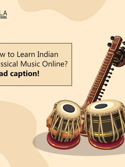 An illustration of a sitar and tabla. I provide a clear path for learning Indian classical music online, with experienced instructors and a structured curriculum.