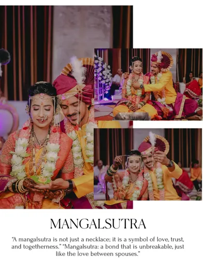 A collage capturing the Mangalsutra ceremony, symbolizing love, trust, and the unbreakable bond of marriage.
