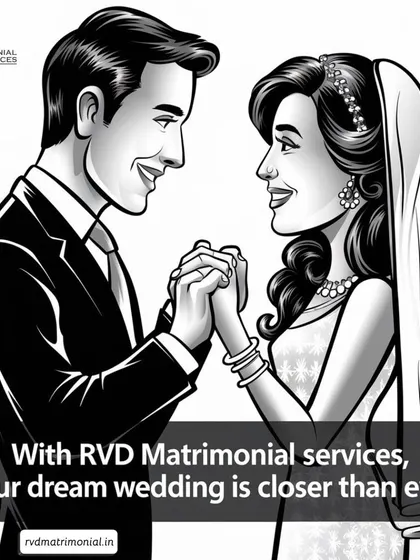 With my matrimonial services, your dream wedding is closer than ever. This black and white illustration emphasizes the classic, timeless nature of marriage.