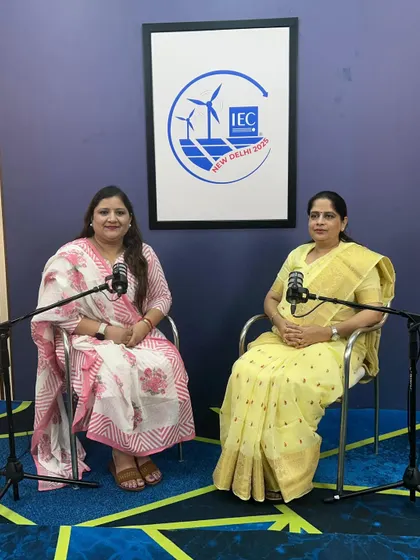 My team members participating in a podcast or media interview at the IEC GM Exhibition in New Delhi. Sharing our story and vision is key to building trust and brand recognition.