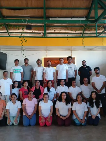 A group photo of our dedicated students after a powerful Ratha Saptami practice. The smiles and sense of accomplishment reflect the supportive and uplifting community we have built at Yogavijnana.