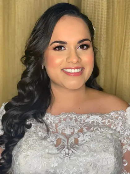 A radiant smile from the lovely bride. Nimita's makeup was designed to look fresh and natural, perfect for a daytime church ceremony.