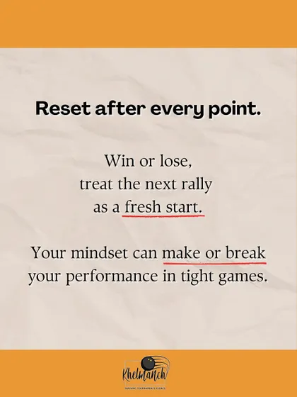 The ability to reset after every point is a critical mental skill. We teach players to treat each rally as a fresh start, which is the key to winning tight games.