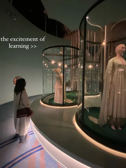 The excitement of learning something new at a fashion exhibition. I'm always inspired by the history and craftsmanship behind beautiful garments.