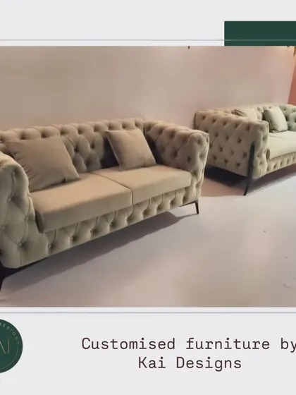 A pair of classic Chesterfield sofas, featuring deep button tufting and rolled arms. We crafted these timeless pieces for a client looking to add a touch of traditional British elegance to their space.