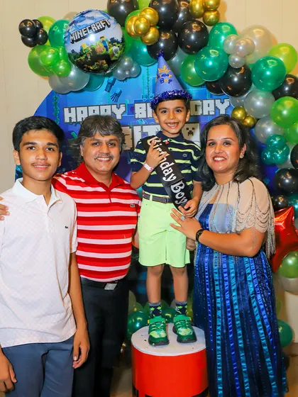 A Minecraft-themed birthday celebration for the birthday boy and his family. I can customize the party with any theme your kid loves, complete with balloons and a special sash.