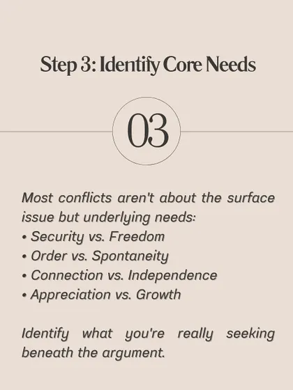 **The happiest couples are conflict-skilled, and it starts with creating safety.** Choose your timing deliberately, use a gentle startup with "I" statements, and state a positive need, not a complaint. Most conflicts are about underlying needs like security vs. freedom or connection vs. independence. Identify what you're really seeking beneath the argument.