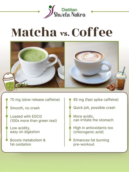 Matcha vs. Coffee: which is better for you? Matcha provides a slow, steady release of caffeine with no crash, while coffee gives a quick jolt. Both have benefits, and the right choice depends on your lifestyle and how your body reacts.