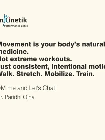 Movement is your body's natural medicine. It does not have to be extreme workouts, just consistent, intentional motion like walking, stretching, and mobilizing to keep your body healthy.