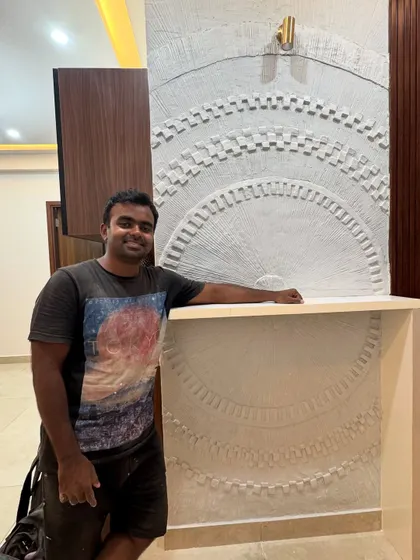 So proud of how this one turned out. The intricate textures and patterns in this white relief mural create a beautiful play of light and shadow, making it a dynamic piece of art.