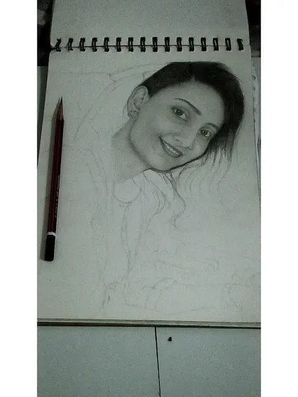 The same portrait from the previous image, but at a much earlier stage. It's a good reminder that practice and patience are everything.
