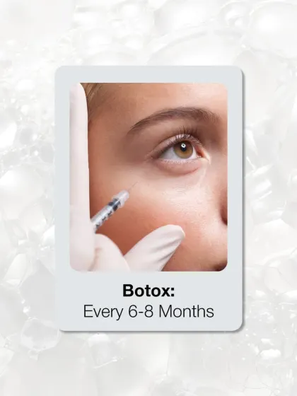 To maintain the effects of Botox, I generally recommend scheduling appointments every 6 to 8 months. This helps keep dynamic wrinkles smooth and prevents them from becoming static.