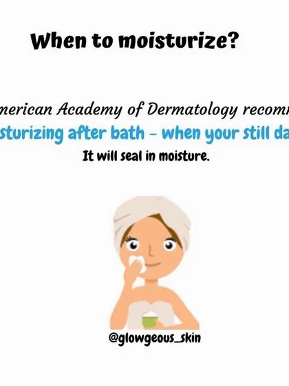 When is the best time to moisturize? The American Academy of Dermatology recommends applying moisturizer right after you bathe, while your skin is still damp. This simple step helps to seal in moisture and keep your skin hydrated all day.