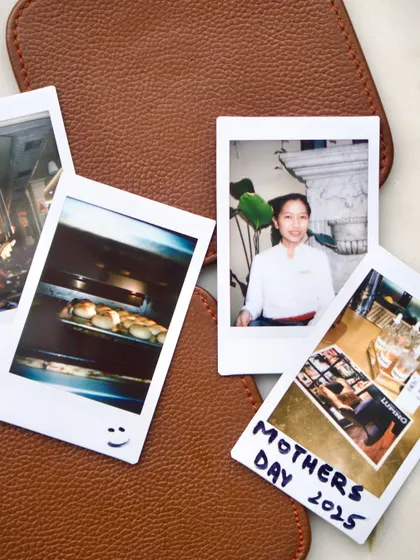Our Mother's Day Memory Vault. I partnered with District to give guests a souvenir Polaroid to take home, and I kept a few for our own collection of memories.
