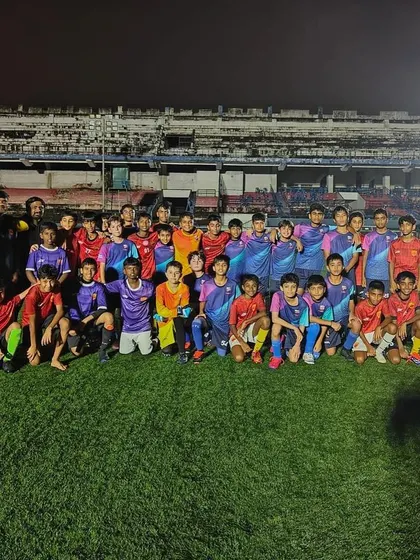 Our U13 team with Roots FA after a competitive friendly game.