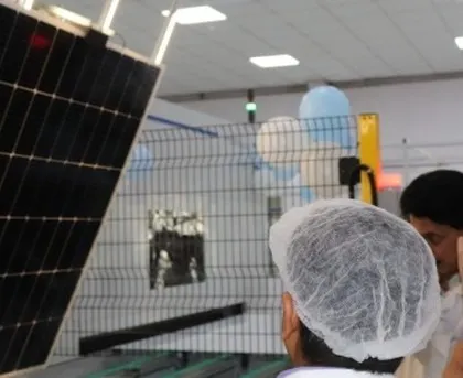 A close inspection of a newly manufactured Mono-Perc solar panel at our Bangalore plant. Being vertically integrated allows us to oversee every detail, from raw material to the final product you see on your roof.