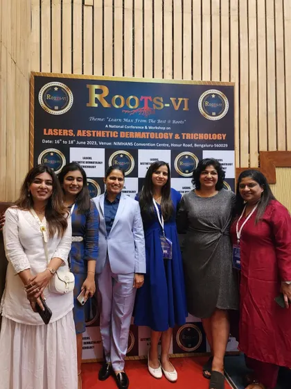 With my wonderful colleagues at the ROOTS-VI conference. It is always a pleasure to connect with peers who share a passion for aesthetic dermatology and trichology.