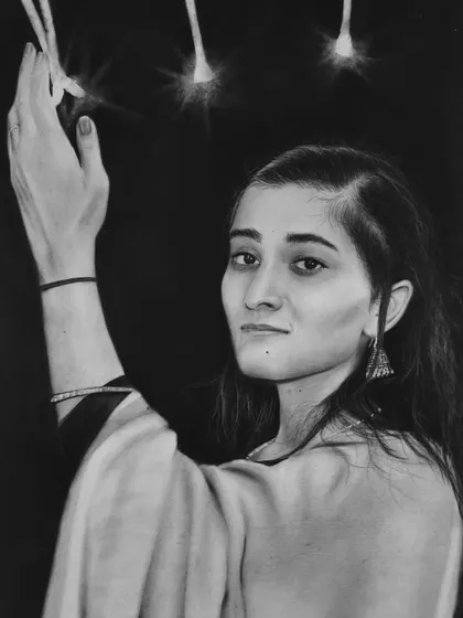The final dramatic portrait with a charcoal background.