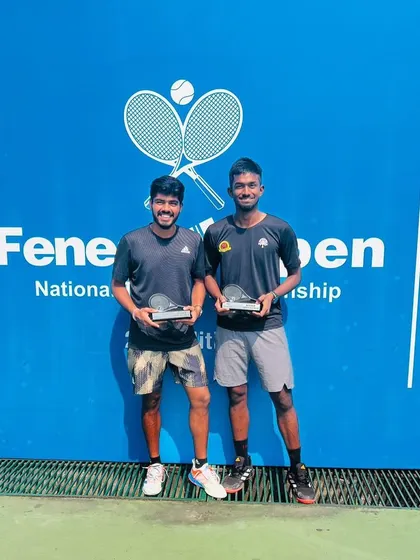 Our players Oges Theyjo and Ishaque Eqbal facing off in the Men's Doubles final at the prestigious Fenesta Nationals. Having two of our teams in the final showcases the depth of talent at our academy.