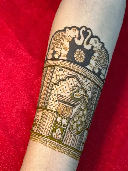 A slightly different angle of the bridal startup design, showing the depth created by shading and negative space.