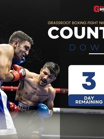 3 Day Remaining. A countdown graphic for our Grassroot Boxing Fight Night.
