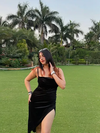 Another angle of my birthday look. This shows the dress in motion and captures a happy, candid moment.