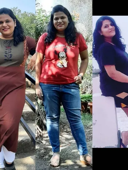 This collage shows different stages of Harshada's transformation. It's a reminder that progress is a journey, not a destination, and celebrating every step is important for motivation.