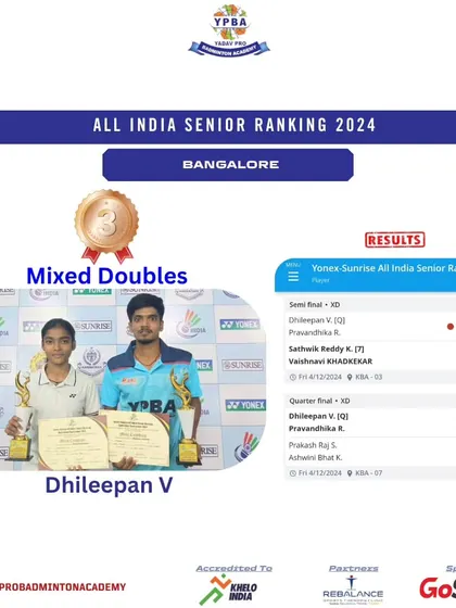 A duplicate poster of Dhileepan V's Bronze medal win in Bangalore.
