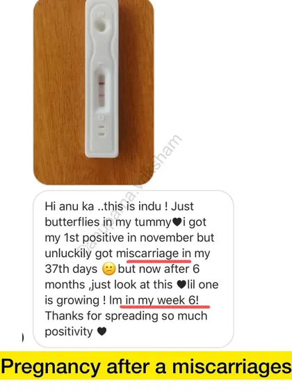 Conceiving after a miscarriage requires so much courage and hope. This message, sharing a positive test after a previous loss, is a beautiful testament to her strength. I am here to help you navigate this emotional journey with positivity.