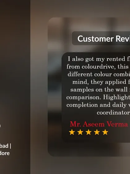 This repeat customer hired us to paint a rented flat and was pleased with our free color sample service. We help clients visualize their options by applying different color combinations on the wall for better comparison.