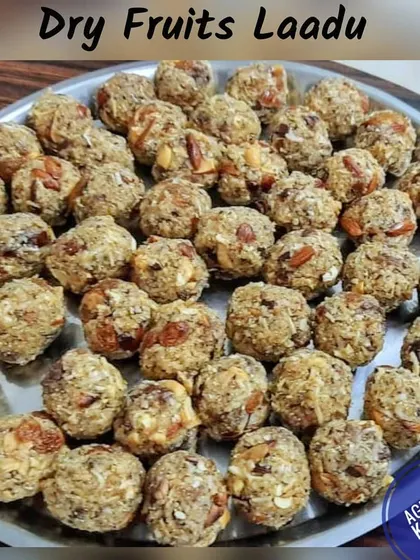 Our Dry Fruits Laadu, also known as Antina Unde, is packed with nuts, dates, and edible gum. It's a healthy and nutritious sweet we often prepare for special family functions like baby naming ceremonies.