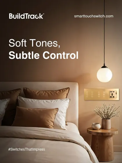 A home with soft tones creates a calm and inviting atmosphere. Paired with our smart switches, it becomes a space that is both relaxing and modern, with subtle control at your fingertips.