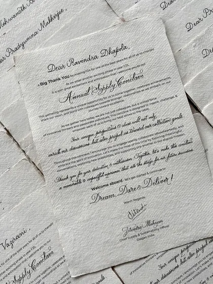 The final step for the Diageo project was to personally address each scroll after printing. I took great care to ensure every handwritten name was perfectly aligned with the digital content for a seamless, professional look.