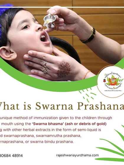My practice is centered on authentic Ayurvedic procedures like Swarna Prashana. This image shows the careful administration of the herbal gold ash drops, a method trusted for centuries to enhance children's health.
