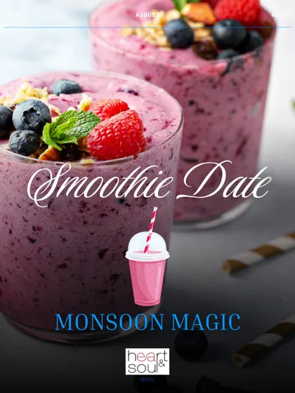 Add a splash of color to a grey day with a refreshing smoothie date. It's a fun and healthy way to enjoy each other's company while the rain comes down.