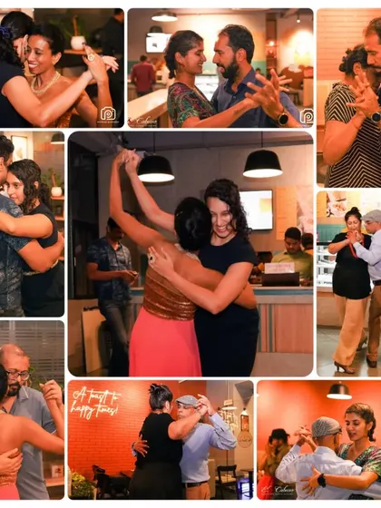 This collage from our anniversary milonga shows the diversity of our community. People of all ages and backgrounds come together to share a dance and a happy time.