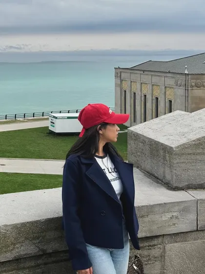 Looking out at the water, my weekend outfit is perfect for exploring the city.