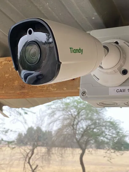 A duplicate of the "CAM 1" installation, showing a clear view of the weatherproof junction box and the camera lens.