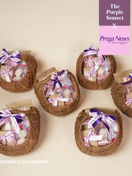 For a Women's Day campaign with Prega News, I curated these lovely wicker baskets filled with thoughtful gifts and tied with custom-branded ribbons.