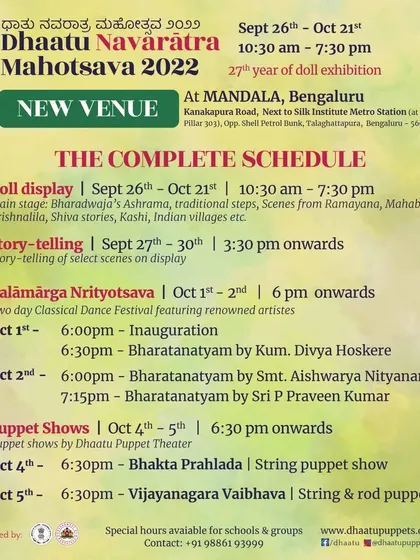 The complete schedule for the 2022 Navaratra Mahotsava.