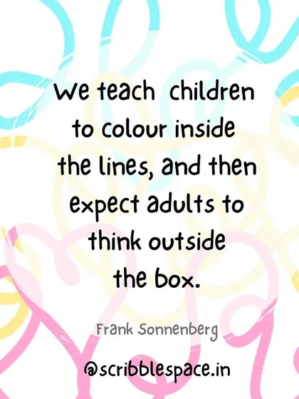 We teach children to color inside the lines, then expect them to think outside the box. At Scribble Space, we encourage coloring everywhere to foster true creative thinking from a young age.