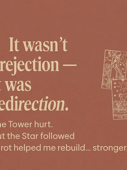 5 Things Tarot Told Me After My Heartbreak. This carousel shares profound truths the cards revealed about healing, such as realizing it was redirection, not rejection, and that your healing is your magnet, not your hurt.