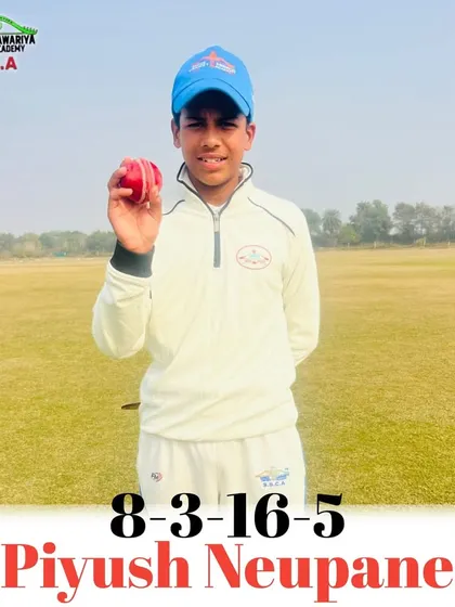 Piyush Neupane with the ball after another 5-wicket haul. His consistency in taking wickets is amazing.