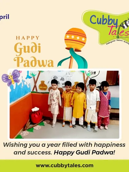 Happy Gudi Padwa. Our children celebrated the Maharashtrian new year by dressing in traditional kurtas, marking a day of new beginnings and happiness.