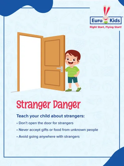 Teaching children about stranger danger. This guide provides clear, simple rules for kids to follow, such as not opening the door or accepting gifts from unknown people.