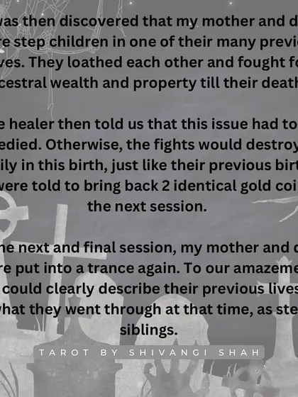 A story of a mother and daughter-in-law whose constant fighting is resolved through past life regression, revealing they were enemies in a previous birth.
